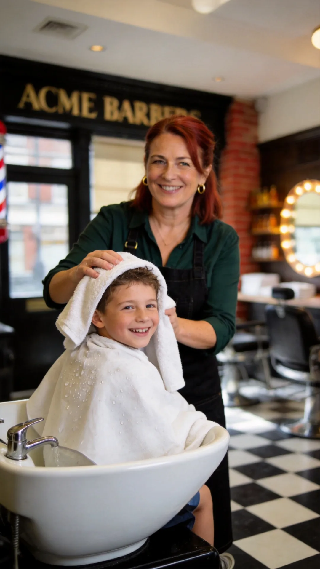 A wash and cut for a younger client at Acme Barbers